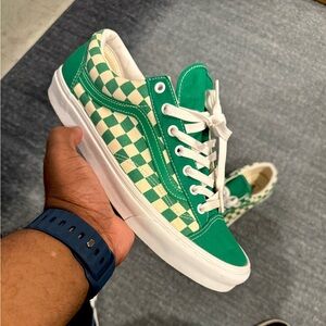 Green Checkered Style 36 Vans Size 11.5 Good Condition. Worn once!